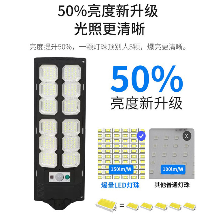跨境太阳能一体化路灯新款高亮太阳能庭院壁灯户外照明雷达感应灯|undefined