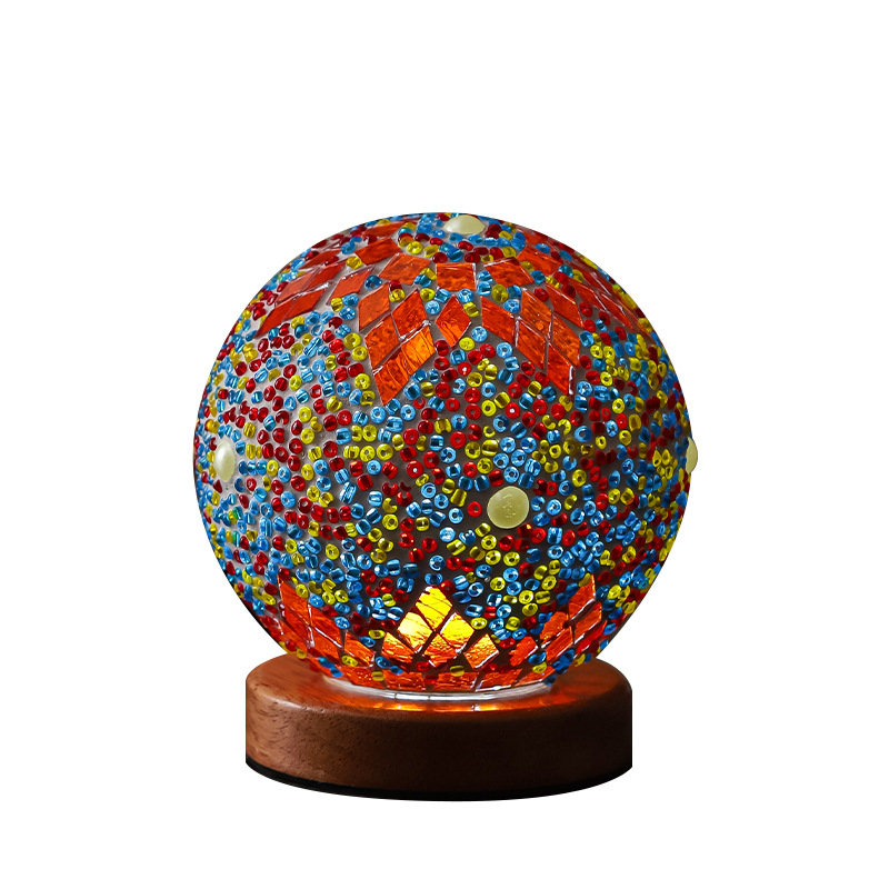 국경 간 모로코 야간 조명 ROBOVAN LE BAI 재미있는 모자이크 유리 테이블 램프 장식 선물