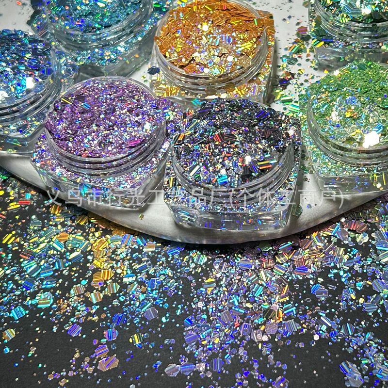 Vertical Stripe Laser Nail Art Decorations Glitter Sequins DIY Handmade Crafts Toy Materials Accessories