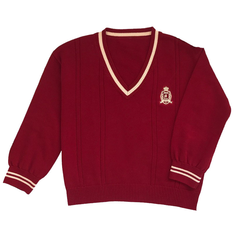 JK 유니폼 스웨터 니트 대추 빨간 조끼 학교 유니폼 클래스 세트 중학생 게임 코러스 가을 의상