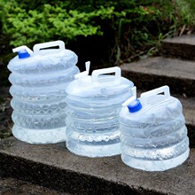 户外折叠水桶带水龙头车载PE食品级5L10L15L饮水袋野营伸缩储水桶