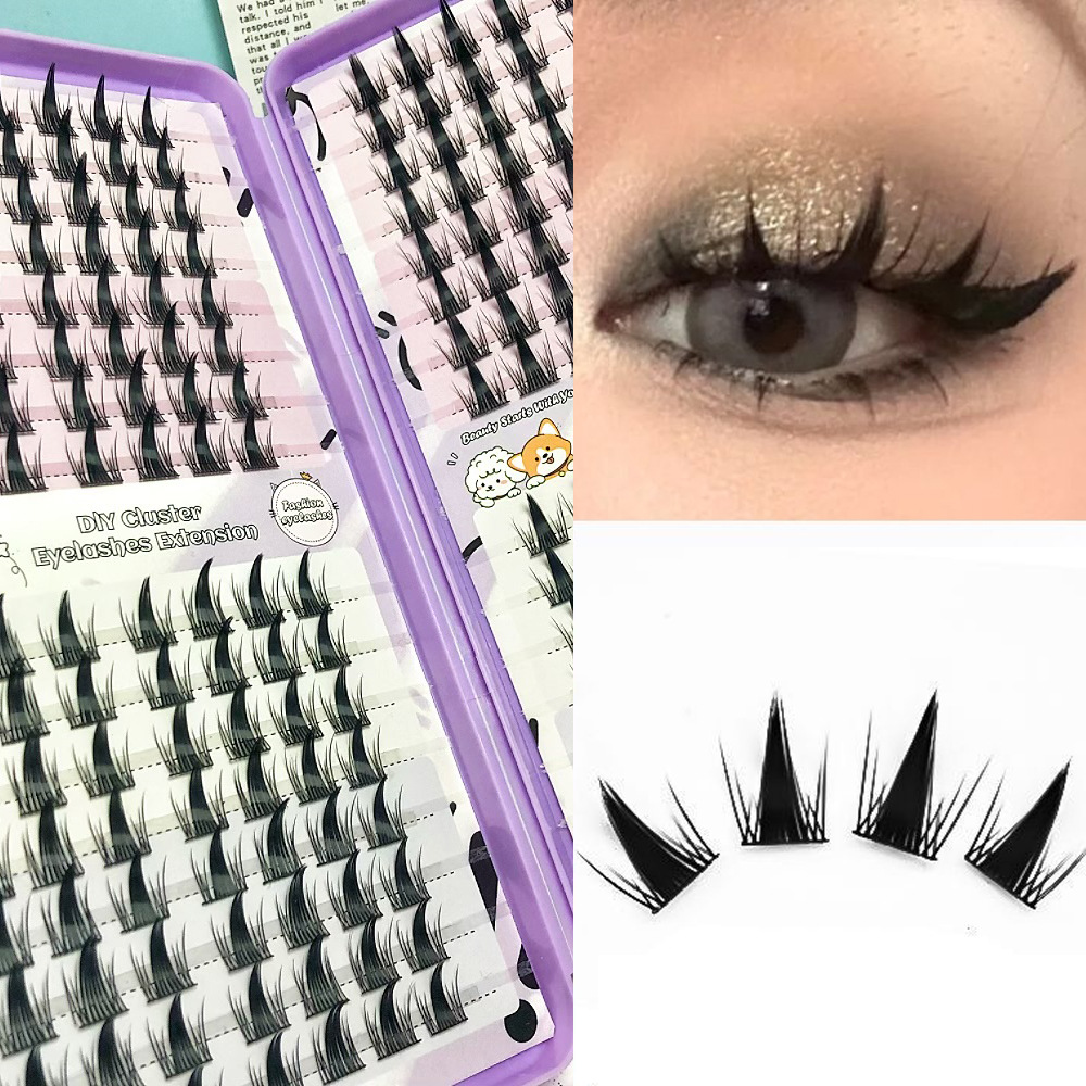 Serie de pestañas postizas transfronterizas Libro de pestañas de comercio exterior Pestañas postizas en inglés completas Pestañas postizas de gran capacidad, pelo segmentado de un solo racimo