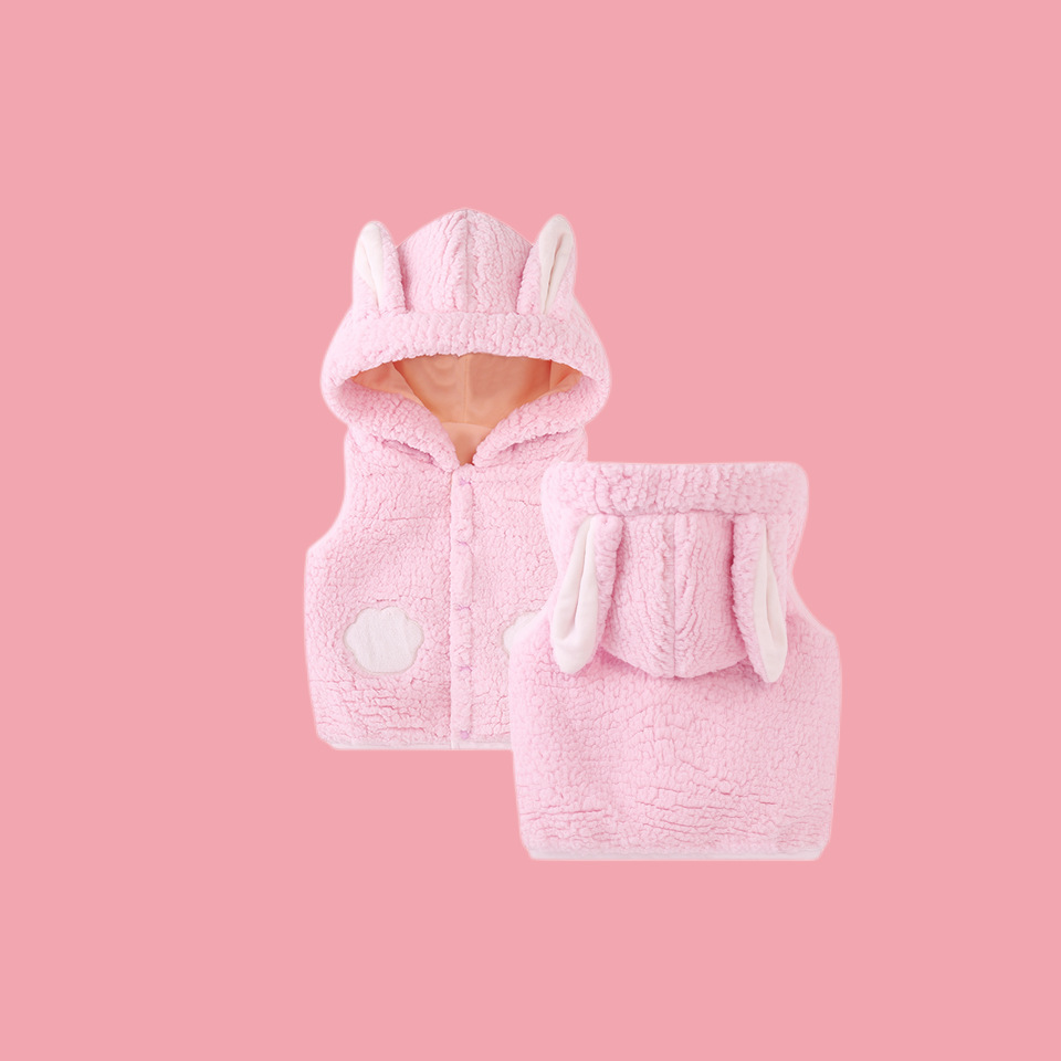 [조끼 기모] 핑크 토끼