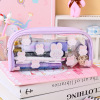 Capacious transparent cartoon pencil case, high quality Japanese rabbit PVC