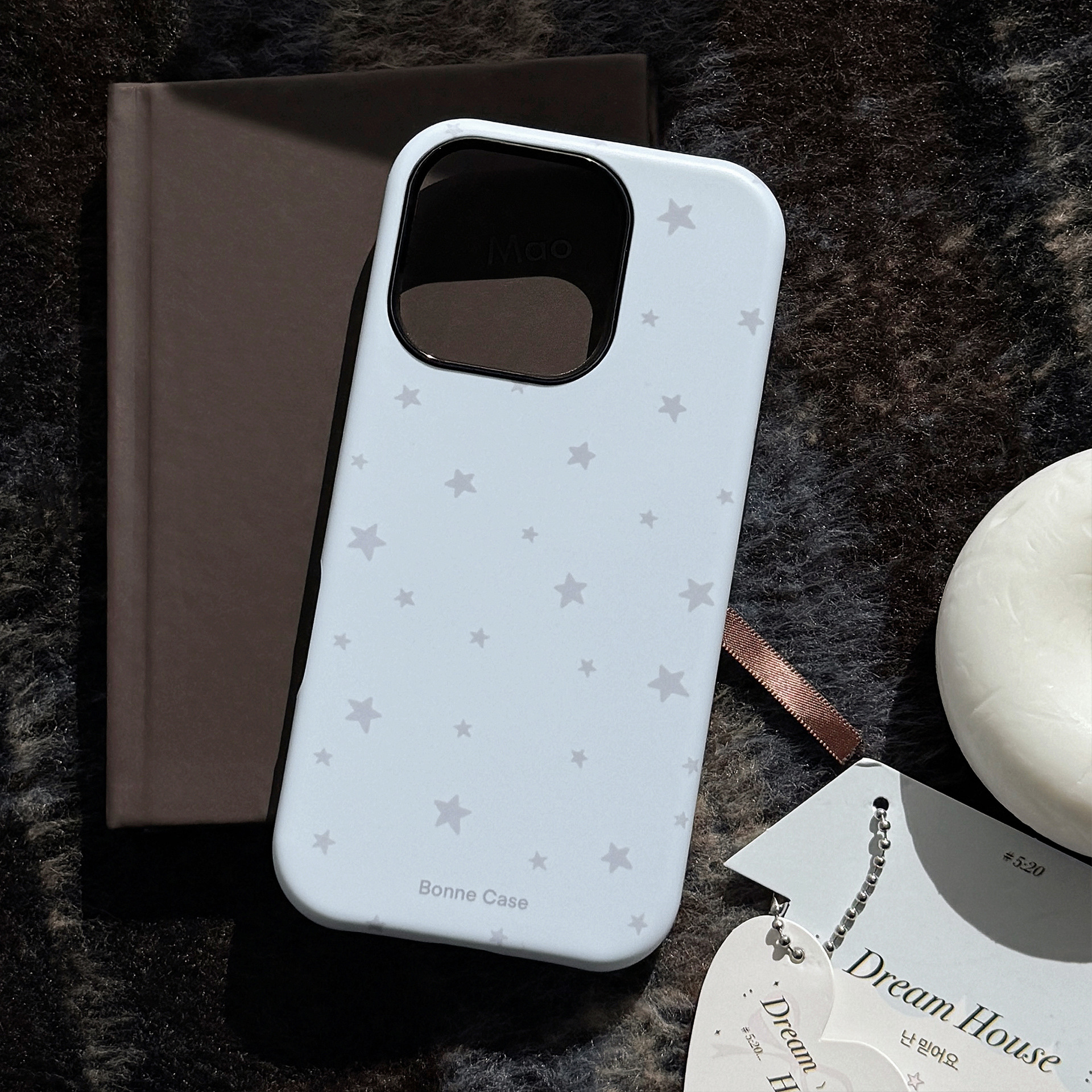 Funda para iPhone 16 con textura de cuero y soporte tipo nube, compatible con 17 Pro Max, 13, 12, diseño de estrella de alta gama. image 10
