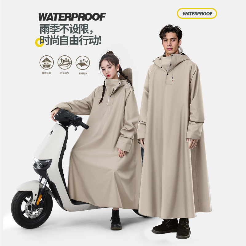 Raincoat for Electric Vehicles, Motorcycles, Long Full-Body Rain Poncho, Men's Style, Adult Outerwear, Special for Riding, Women's Style