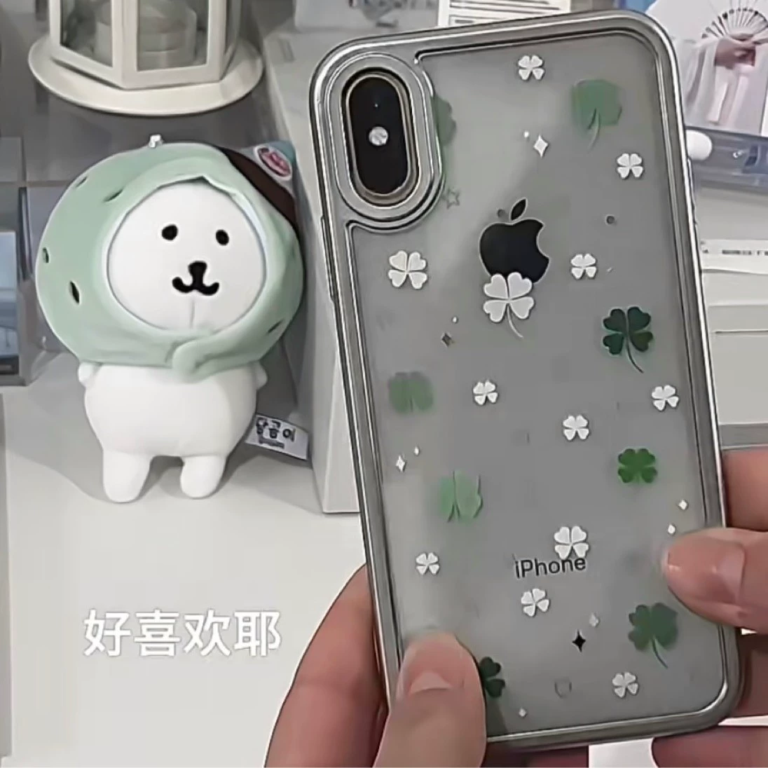 Apple, счастливый клевер, iPhone 16, серебряный чехол для телефона, 14, 14 Pro Max, 13/12, защита от падений