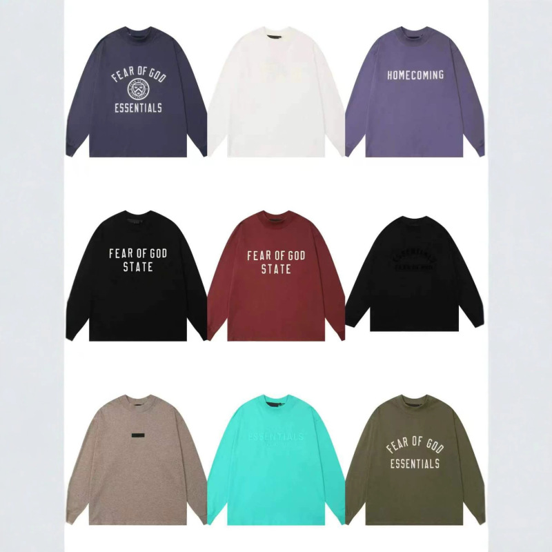 2024 Autumn/Winter New Fog Double Line Flocked Letter Pattern Round Neck Long Sleeve Unisex Style Wholesale Dropshipping