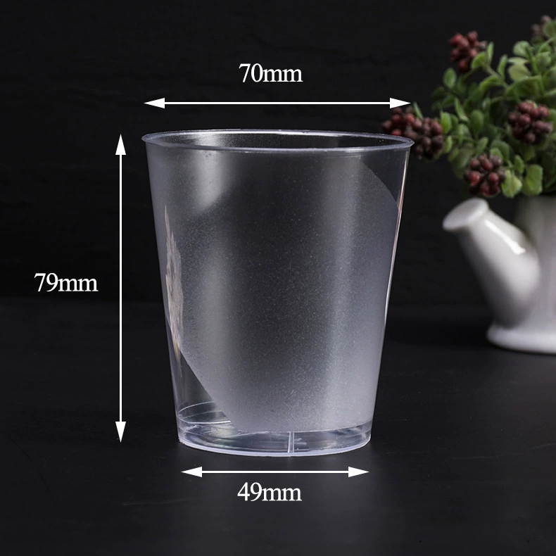 Disposable plastic transparent space matte glass, 210 ml, increased thickness