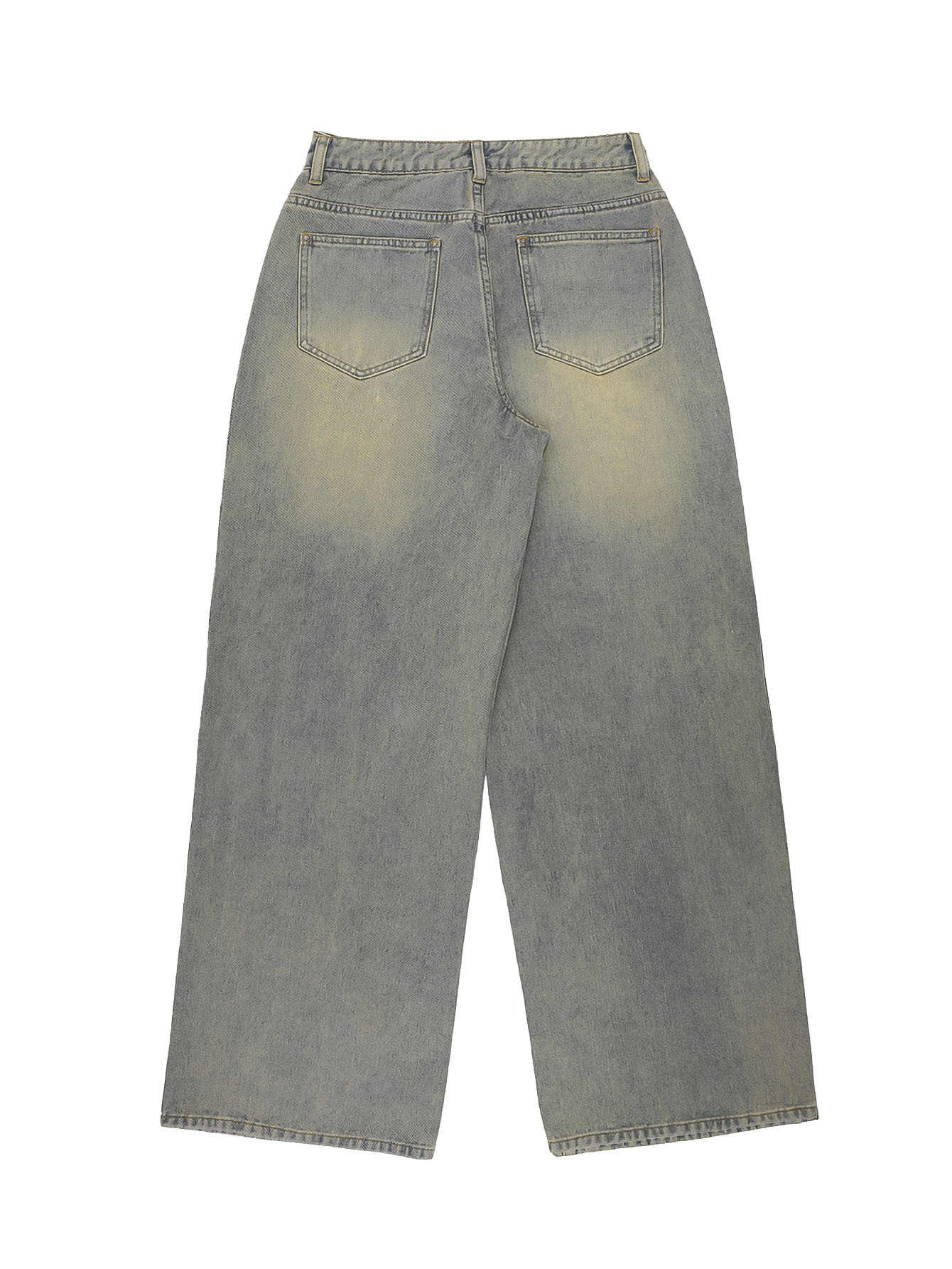 Women's Clothing Vintage Washed Wide Leg Jeans, Distressed Street Style, Loose Straight Leg Denim Jeans For Women, Commuting, Wide Leg Trousers_ecoleips.com
