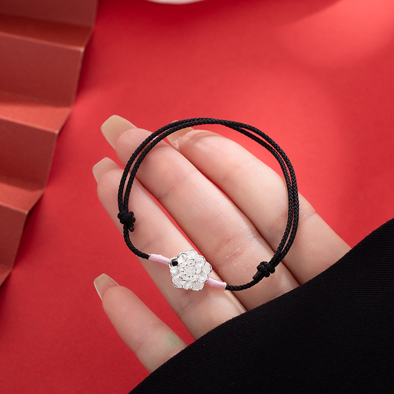 Lotus Woven Bracelet for Men and Women, Simple Elegant Lotus Bracelet, Good Luck Couple
