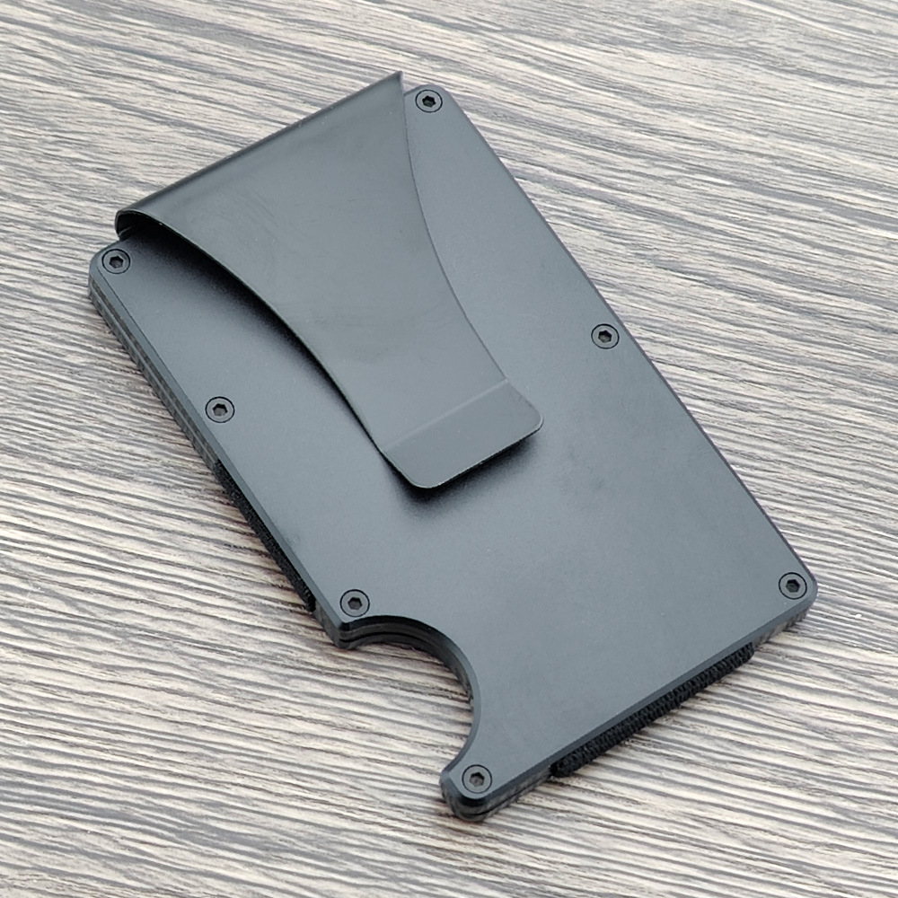 Suministro Directo de fábrica de aleación de aluminio caja de tarjeta de crédito de fibra de carbono RFID Bloqueo de gran capacidad cartera de crédito Titular