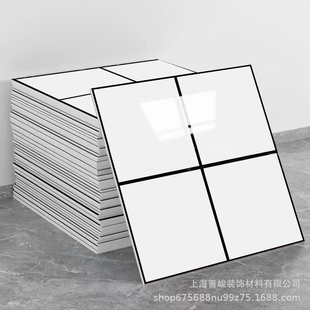 跨境批发30*30cm 加厚防水仿瓷砖大理石贴纸自粘墙贴烫金装饰壁纸