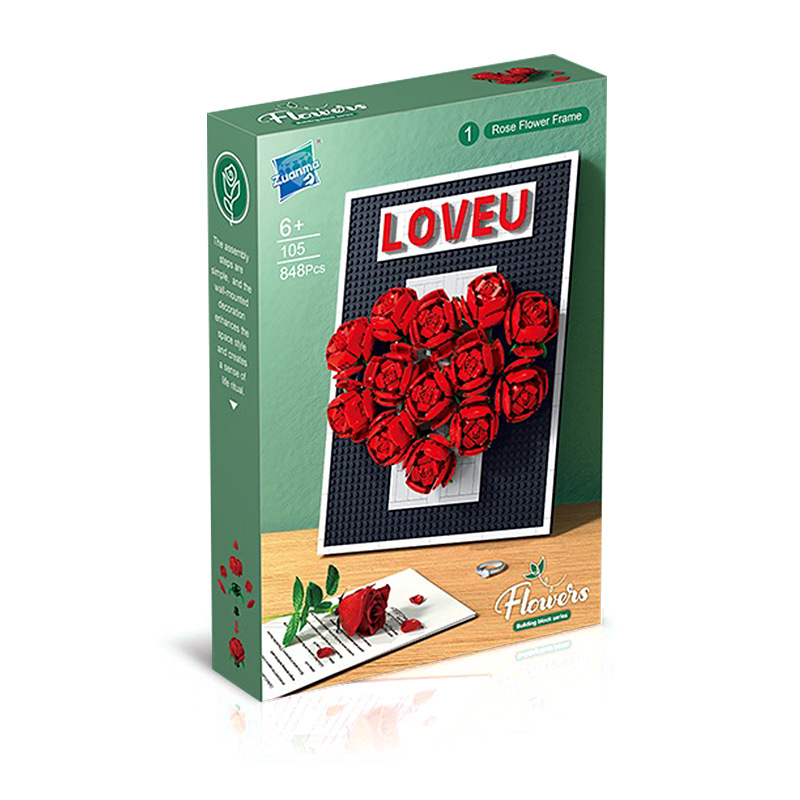 Creative Children's Assembled Flower bouquet Assembled building blocks puzzle building blocks roses potted eternal flowers holiday gifts