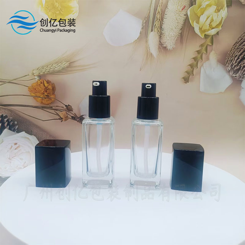 现货30ml四方粉底液按压泵乳液泵头分装四方瓶子方瓶水乳瓶|undefined
