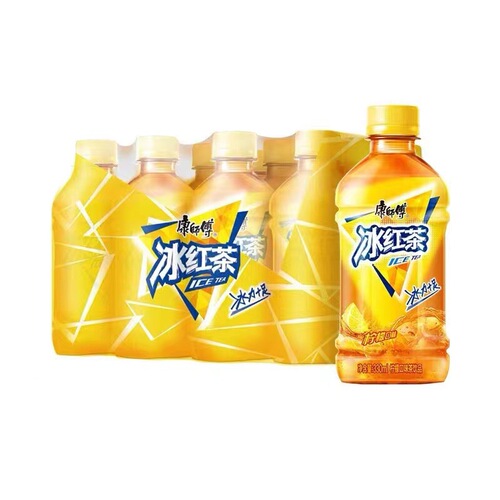 Kang Shi Fu Iced Black Tea and Green Tea Beverage 330ml x 12 Mini Bottles Mini Peach Oolong Tea Peach Drink Full Carton
