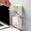 Wall -mounted cotton swab storage box desk of transparent flip -free punching storage box small object classification box