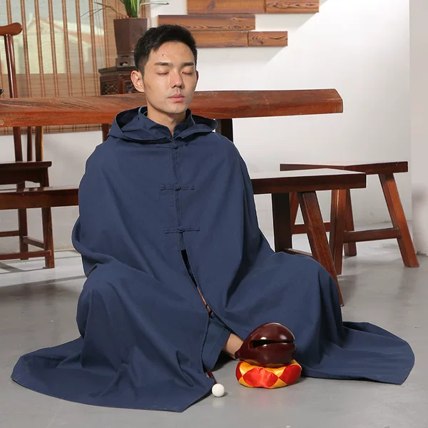 Zen-Inspired Unisex Cotton and Linen Single-Layer Meditation Cloak, Zen Practice Cape, Layperson's Cape, Can Add Logo