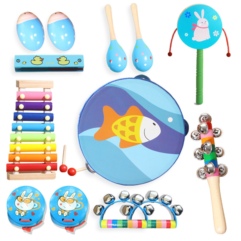 Orff percusión traje de Kindergarten enseñanza ayudas tablero arena martillo pandereta juguete los niños traje color al por mayor