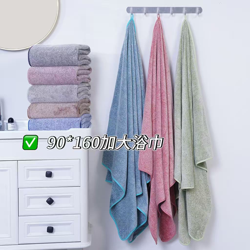 Toallas de baño de lana de coral para adultos y hombres para uso doméstico suave, absorción de agua, secado rápido, no es fácil de perder cabello y engrosar el conjunto europeo y americano