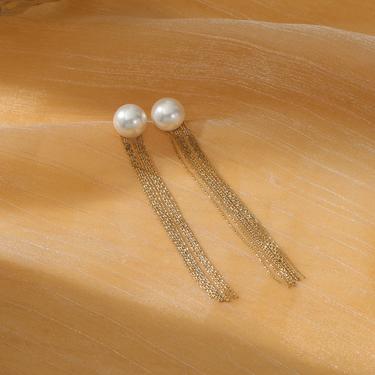 1 Pair Quantity Casual Occasion PVD Coated Real Gold Plated Tassel 304 Stainless Steel Freshwater Pearl Waterproof Non Tarnish Earrings
