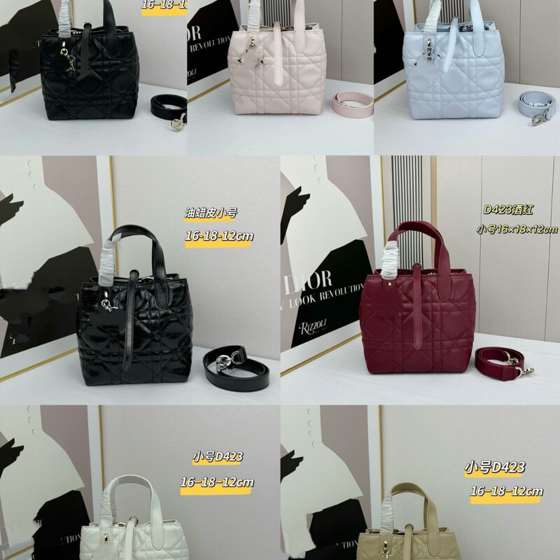 2026 New D-brand Light Luxury Style Women's Internet Celebrity Style Pure Leather Underarm Bag Diamond Pattern Lady Dior Handbag Small Tote Bag