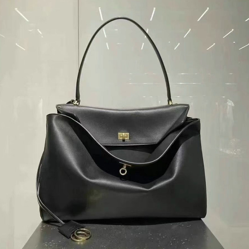 25 New Rodeo Lock Kelly Bag Relaxed Unisex Large Capacity Tote Bag Women's Genuine Leather Shoulder Crossbody Bag