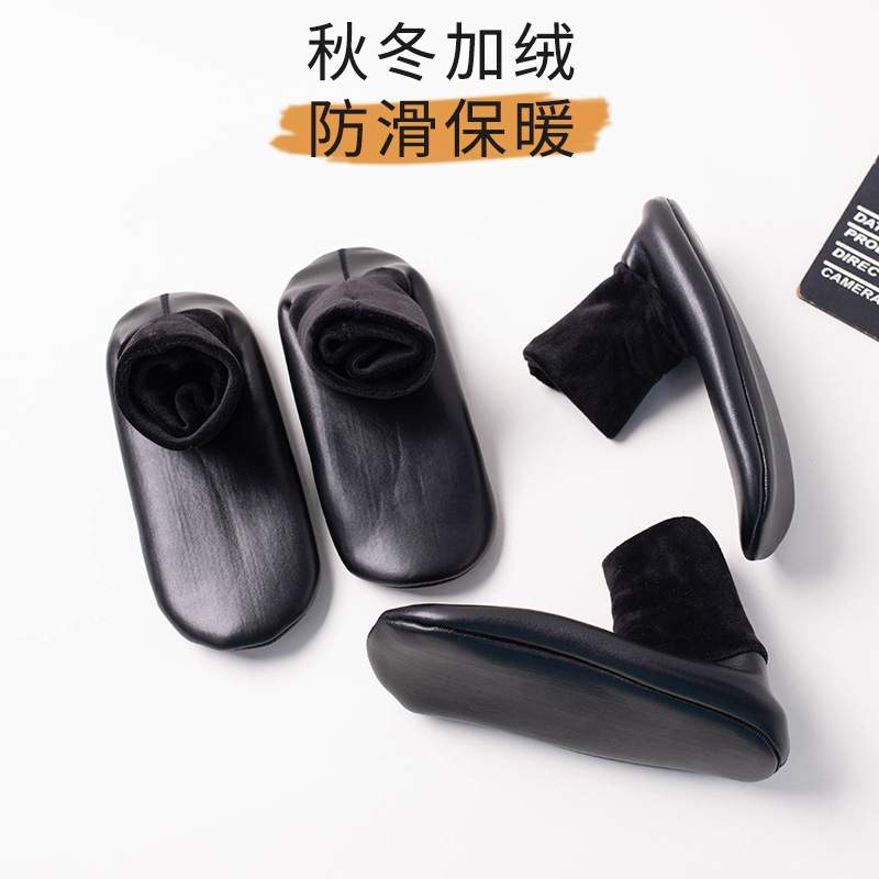 Leather Socks Floor Socks Adult Women's Waterproof Bottom Adult's Indoor Socks fleece-lined High-tube Thickened Warm Carpet Socks Men's Winter