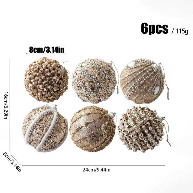 金色组合装泡沫球彩球圣诞挂饰圣诞节布置创意ins饰品挂件跨境|undefined