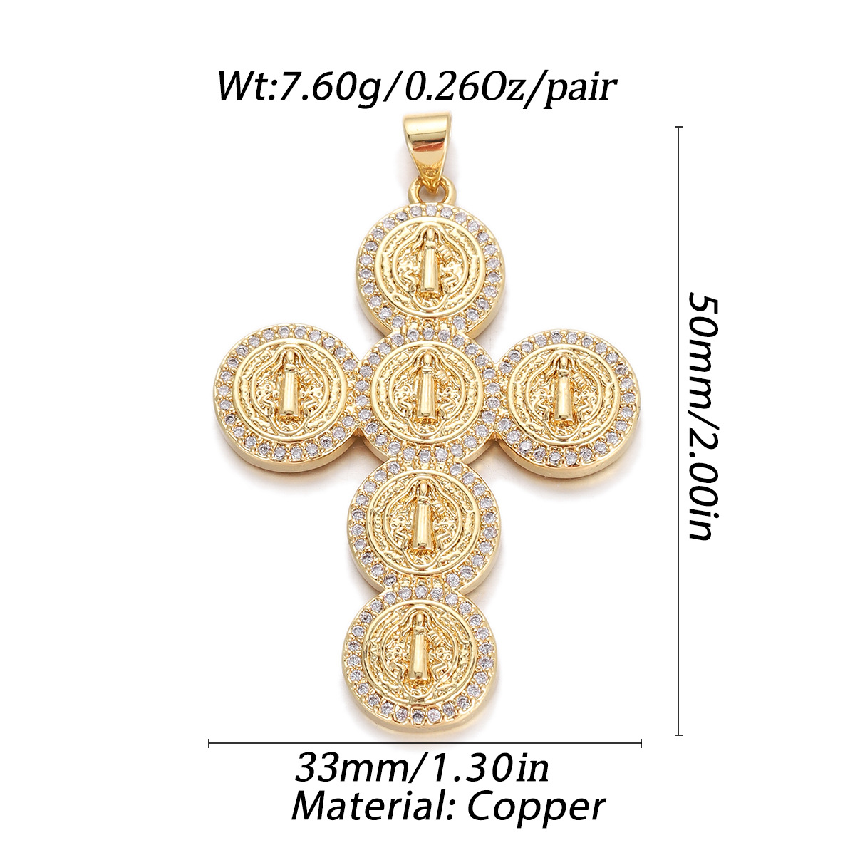 4g Weight Pendant, Chain Jewelry Making Type 20 * 33mm Jewelry Making Size Zircon Inlay Material DIY Jewelry Accessories Classification 1 Piece Quantity Copper Material Cross, Virgin Mary Pattern Plating Design Religion, Classic Style Style 1 Piece 20 * 33mm Copper Zircon Cross Virgin Mary Pendant Chain 无