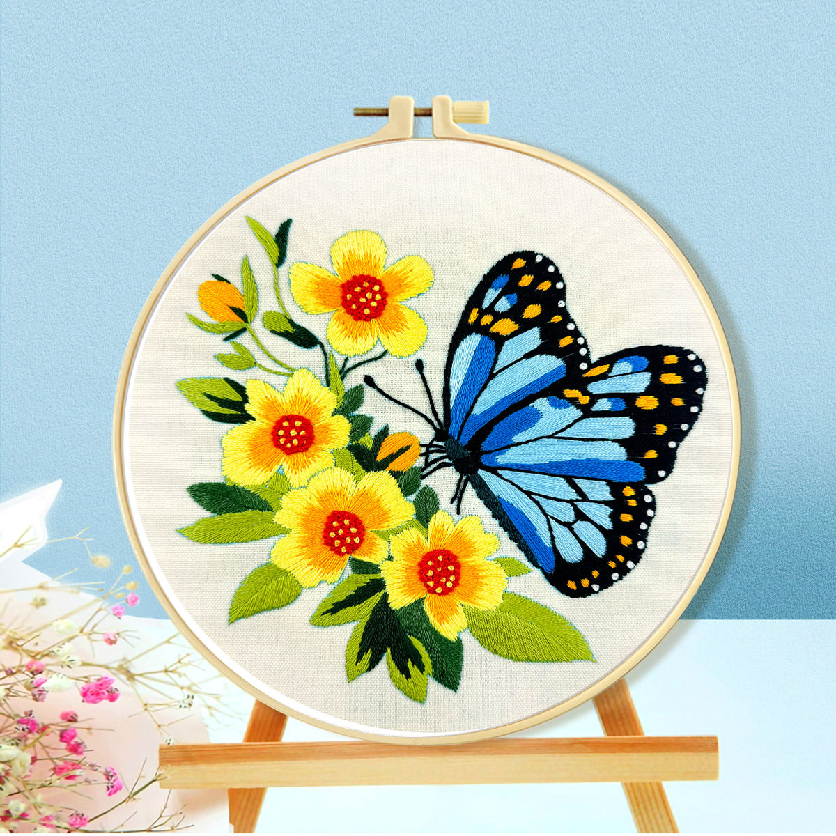 Mona Lisa Royal Bordado Punto de cruz Colección de mariposas Nuevo estilo Simulación Estilo nacional Bordado de flores Sala de estar Bordado de hilo hecho a mano image 4