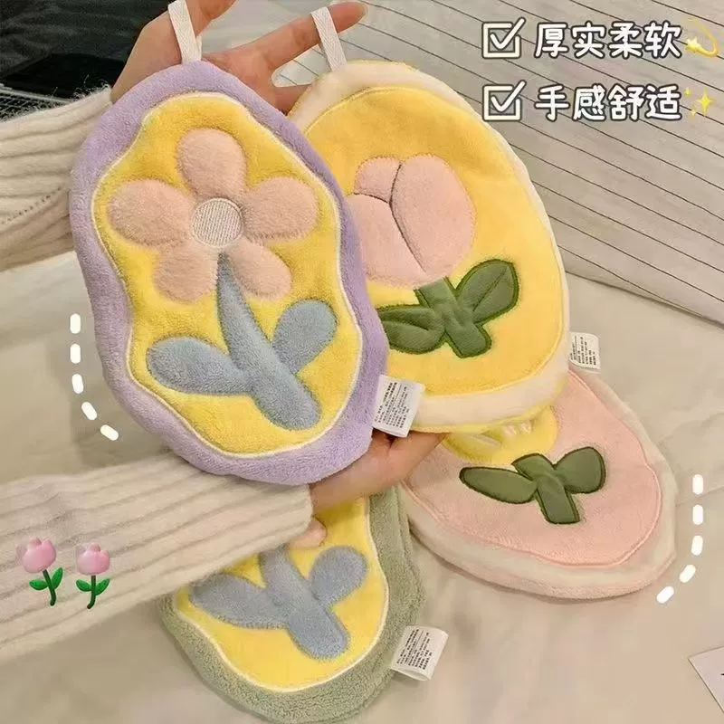 Coral towel, flowered, increased thickness, water absorbent