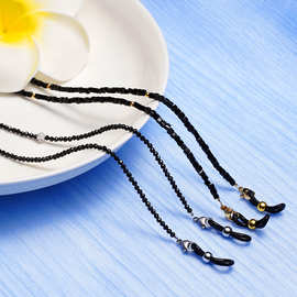 尖晶石眼镜链挂脖口罩链耳机防丢镜链(方形水晶串珠+尖晶石散珠)