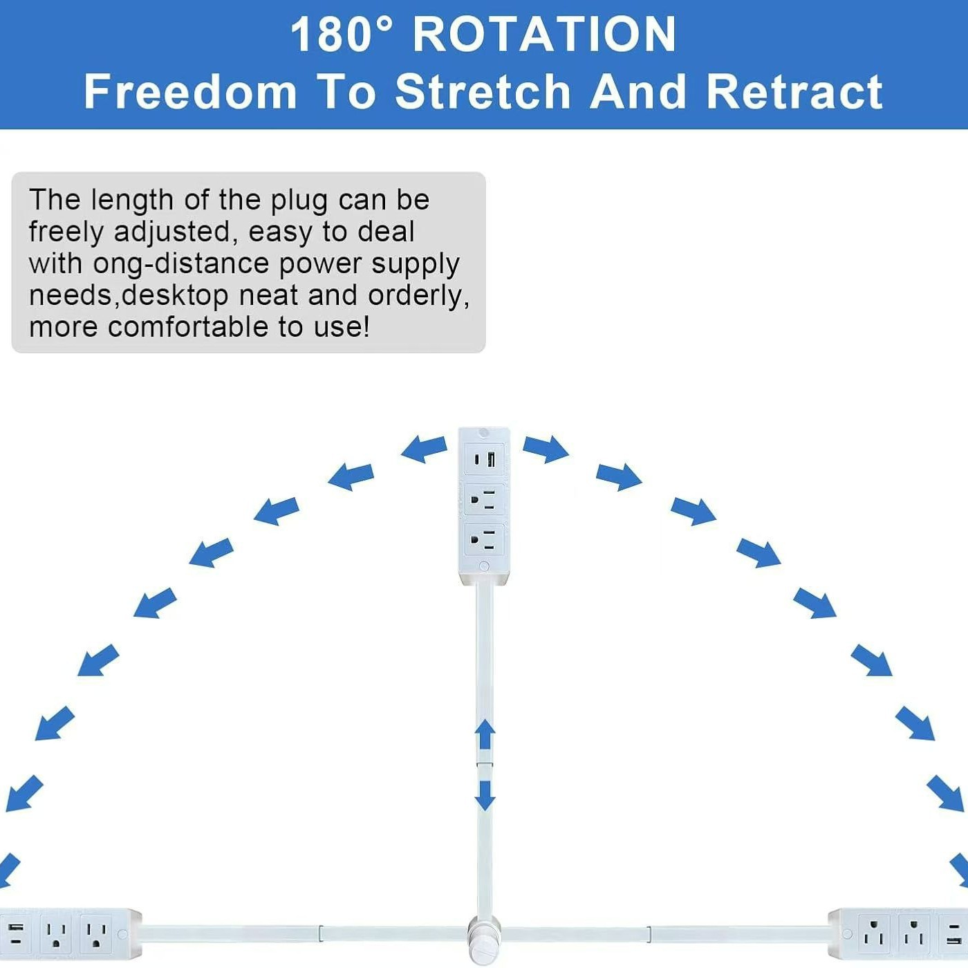 跨境新品 Electrical Outlet Extender 电源插座沙发床头柜扩展器