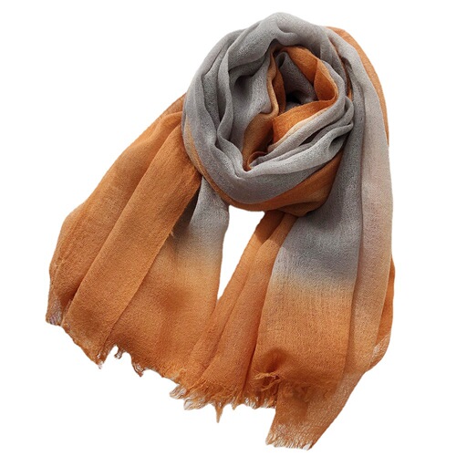New Wool Scarf for Women - Autumn/Winter Gradient Dyeing and Color Block Design, Japanese and Korean Inspired, Cashmere-Like Shawl for Cross-Border Trade