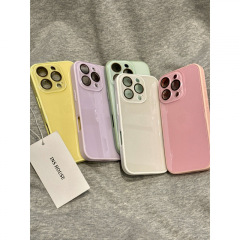 韩系ins清透糖果色保护镜头适用iphone16promax苹果15手机保护壳