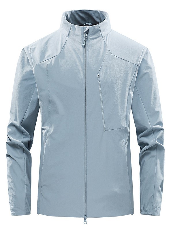 New Outdoor Large-Size Windbreaker Sun Protection Clothing with Stand-Up Collar, Uv Protection, Lightweight and Breathable Men's Skin Jacket 8XL