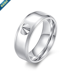 鈦鋼鉚釘破窗防身防狼戒指 簡約金屬尖刺指環嘻哈潮人手飾批發