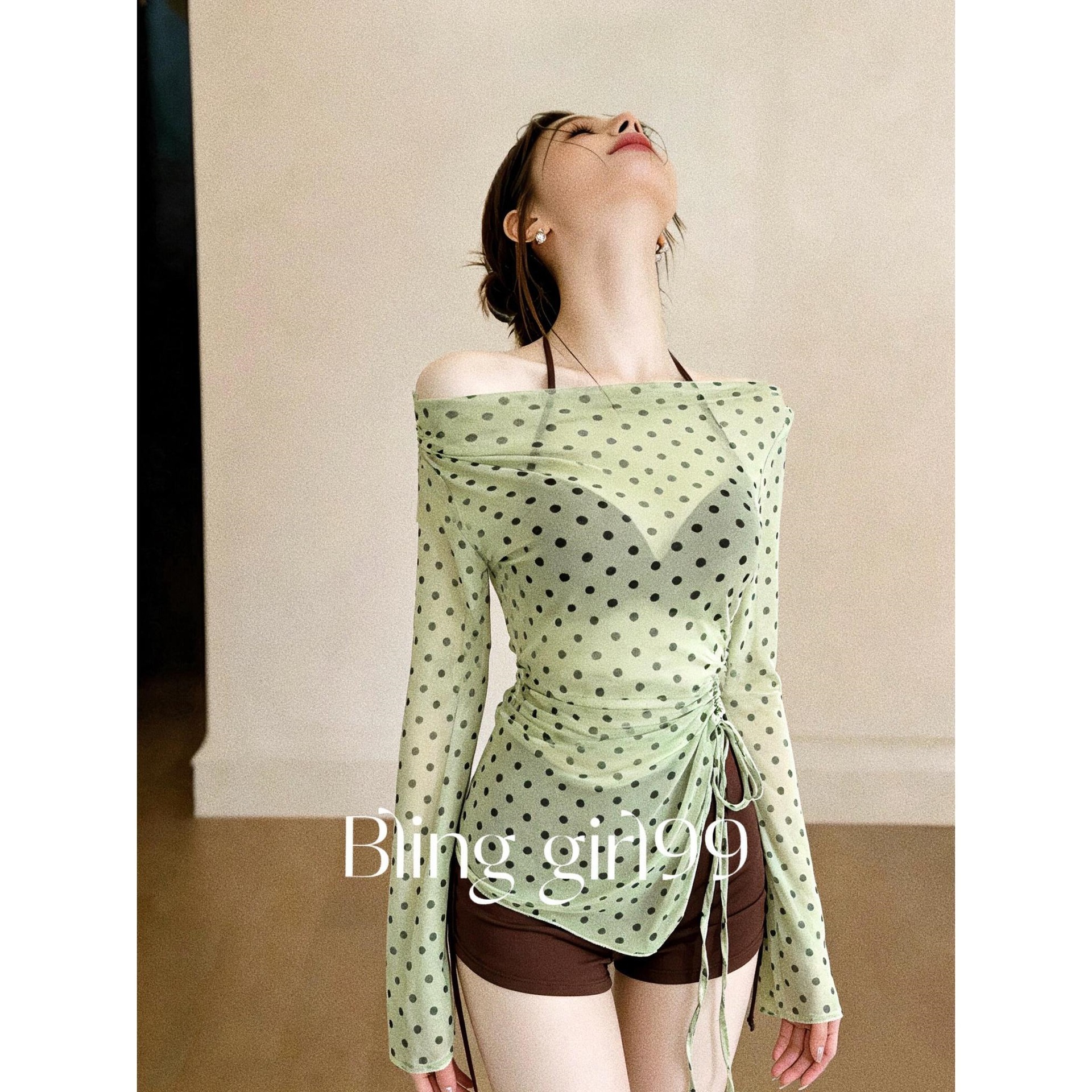 【Mint Green】Loose-fitting slimming two-piece long-sleeve conservative versatile figure-flattering resort and hot spring swimsuit for women