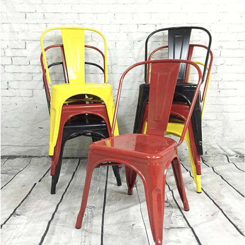 Factory direct sales iron chair iron chair back chair modern industrial style Nordic household stackable metal dining chair