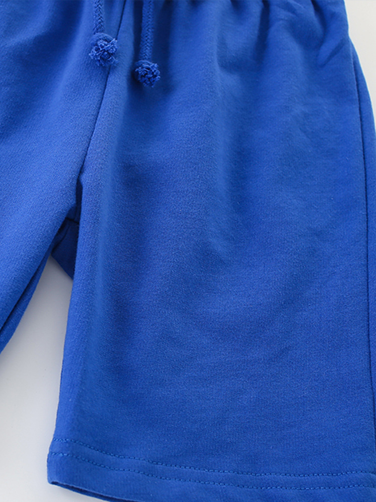 Malwee ropa para niños de verano nuevo estilo europeo y americano para niños de mediana edad casual cuello redondo pantalones de cintura elásticos para niños dos piezas set