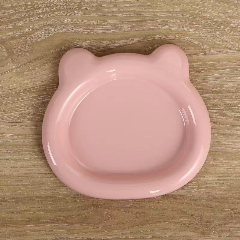 和風インスタイルクマプレート缶詰フリーズドライ高級ペットプレートプラスチックプレート猫と子犬の黒あご防止|undefined