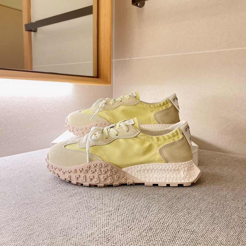 Inner Height Lemon Yellow Canvas Waffles Forrest Gump Shoes Children's 2025 Summer and Autumn New Ballet Training Sports Torre Shoes