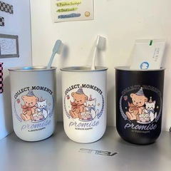 シンプルうがいカップ洗面カップ家庭用高級歯ブラシカップ携帯学生寮ステンレスカップセットカップル