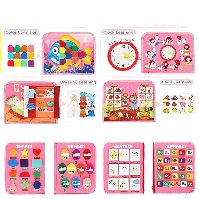 Cuadro infantil estereoscópico libro de fieltro manual de educación temprana juguetes de puzzle para bebés habilidades de vida ocupados regalos de libro ocupado