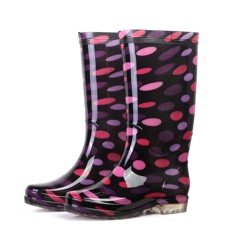 新款高筒水鞋女士加绒保暖耐磨防滑防水雨靴成人户外劳保长筒雨鞋
