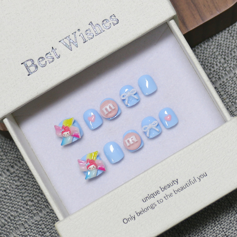 [Children's Wearable Nails] Purely Handmade Phototherapy Nail Art, Cute Cartoon Fake Nails, Source Factory, Non-Toxic and Removable