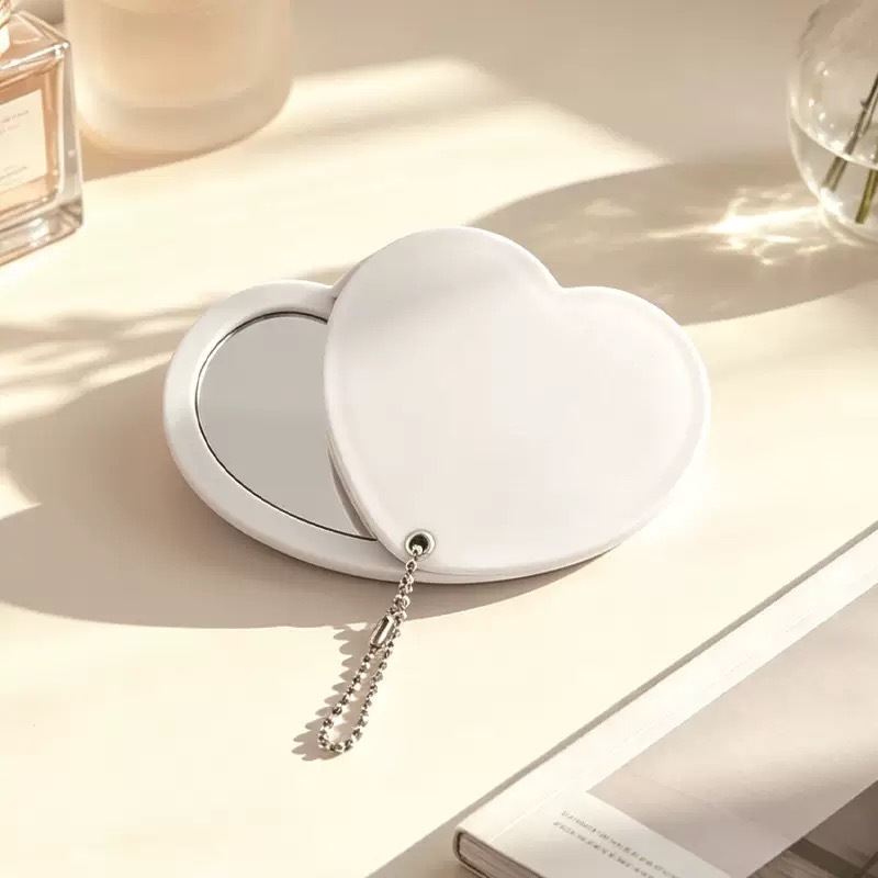 Rotar el amor mini portátil espejo de doble cara espejo de alta definición del dormitorio de maquillaje espejo colgante espejo pequeño image 7