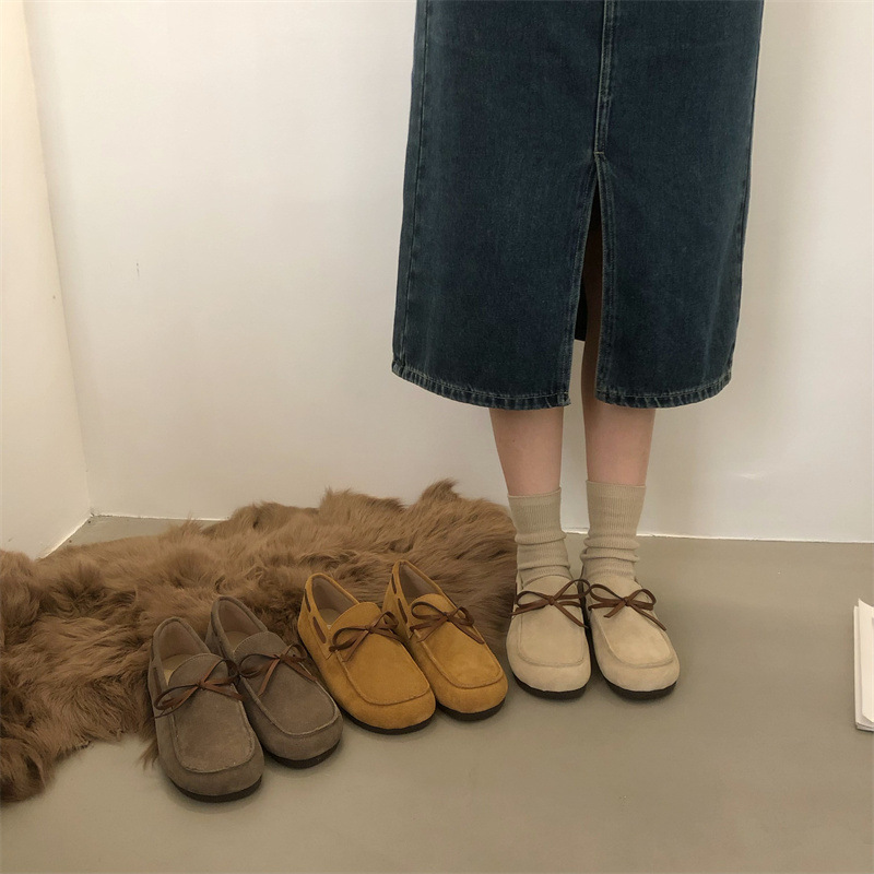 신발 여성 2025 겨울 새로운 활 프로스트 가죽 로퍼 슬립 온 더그 신발