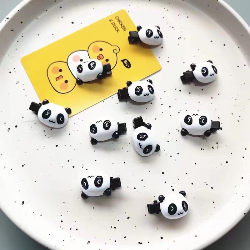 迷你熊貓髮夾發卡女可愛學生原宿風y2k配飾女孩髮飾小夾子頭飾